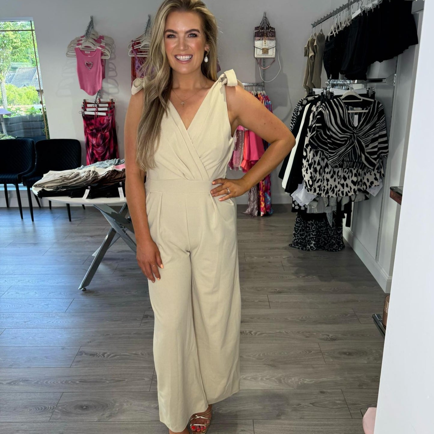 Wrap Jumpsuit - Stone
