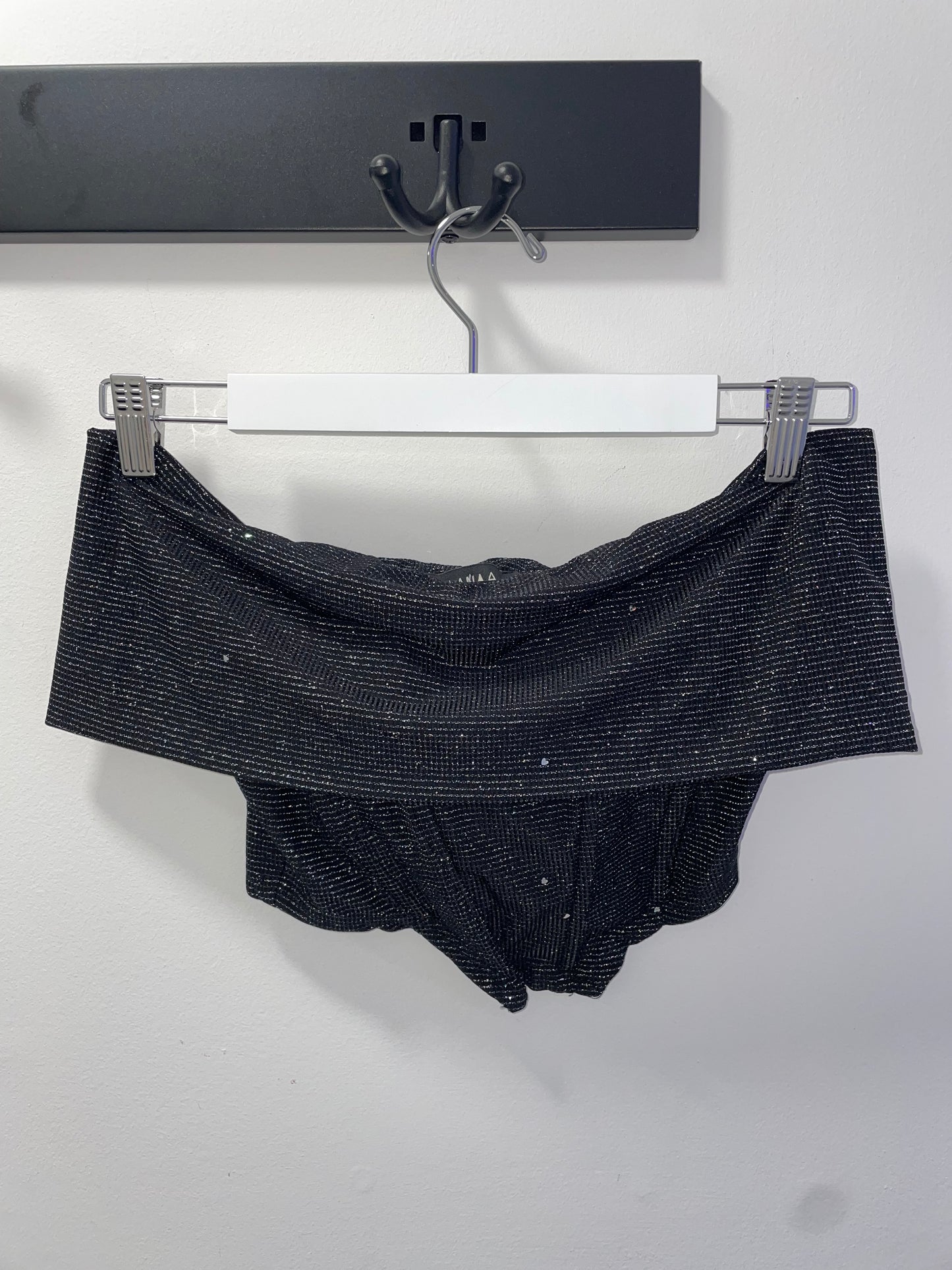 Black Glitter Bardot Top
