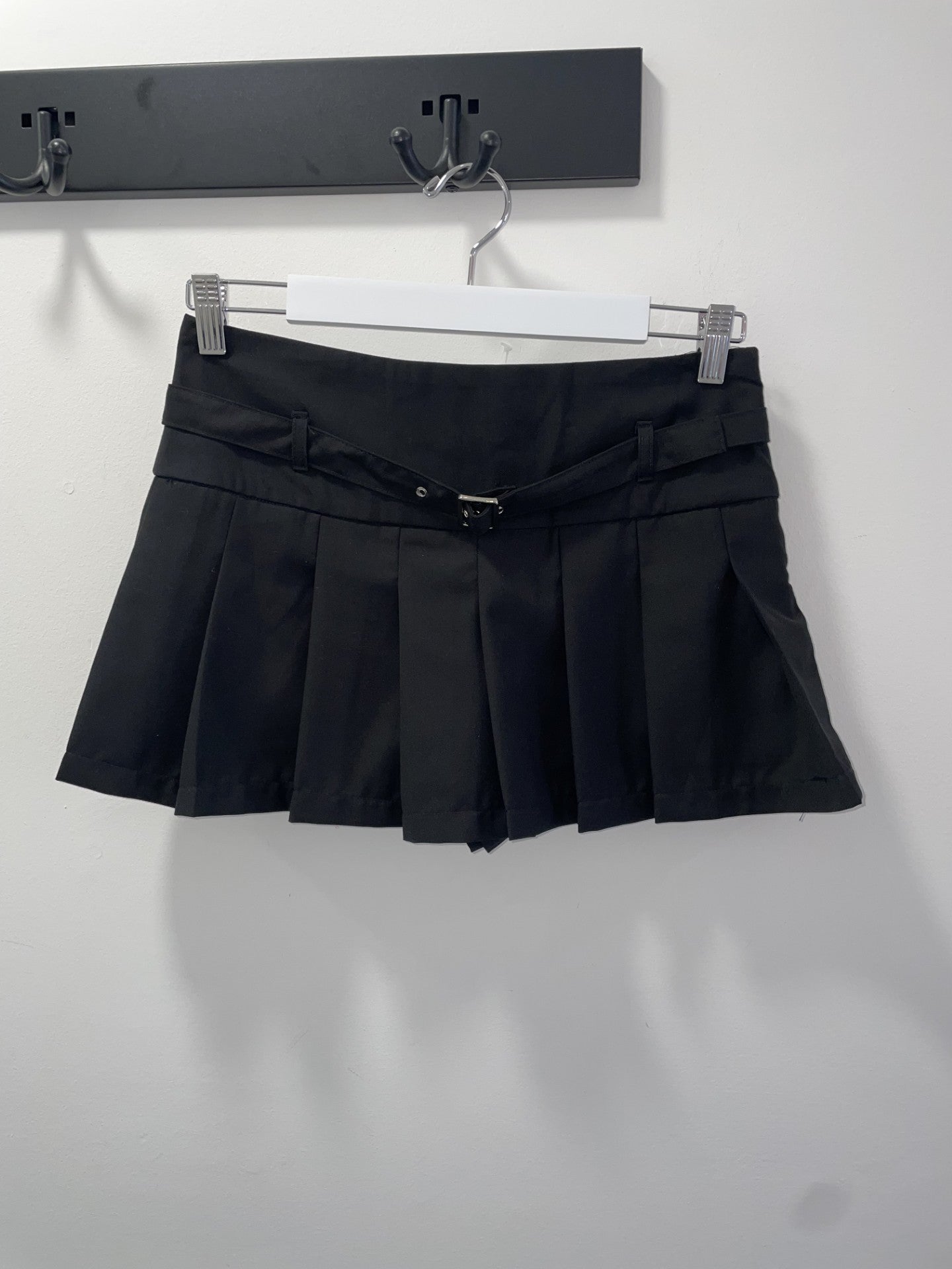 Pleated Mini Skort - Black
