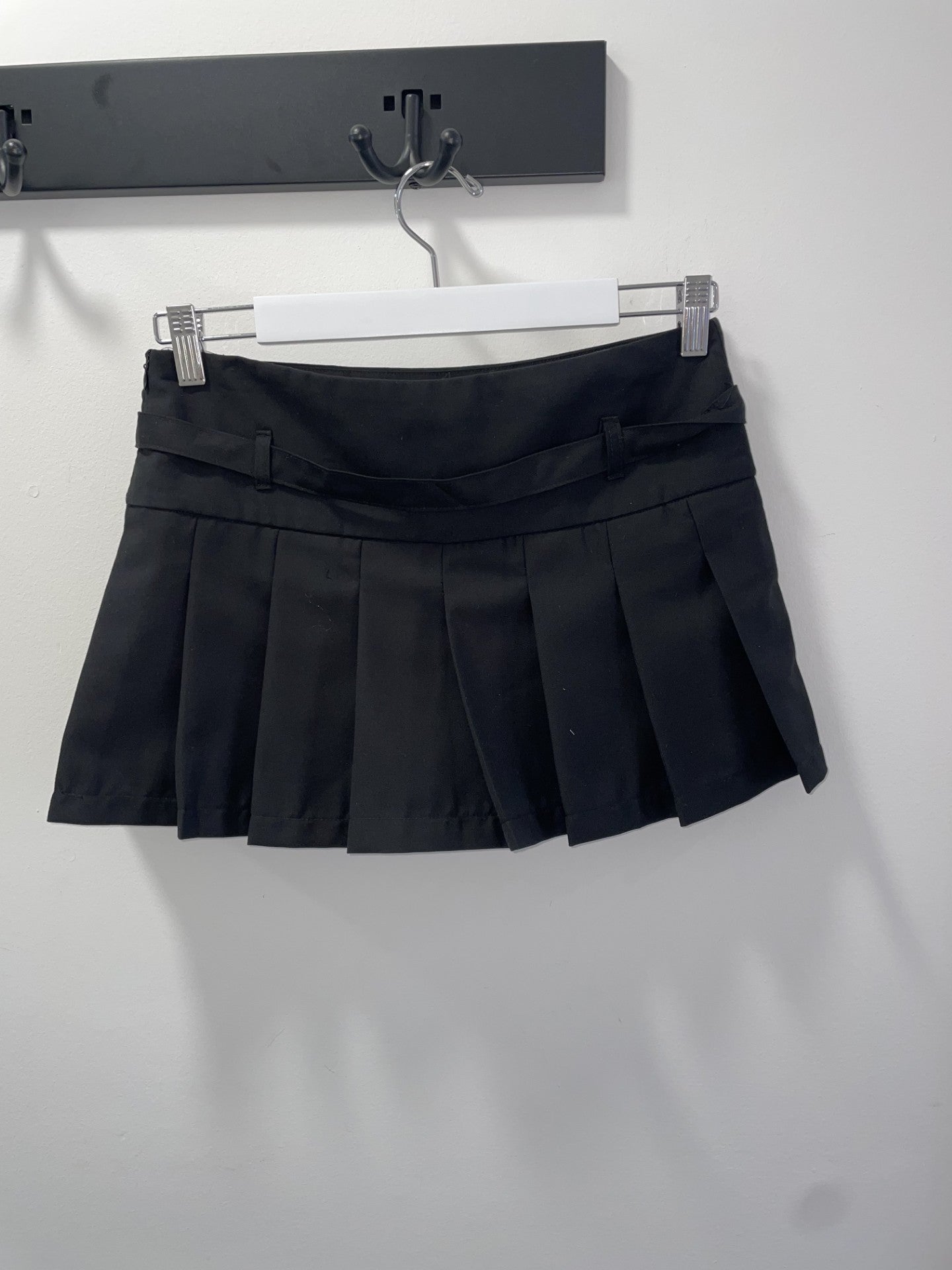 Pleated Mini Skort - Black