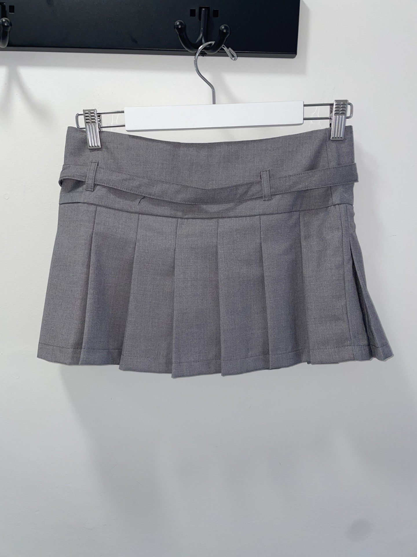 Pleated Mini Skort - Grey