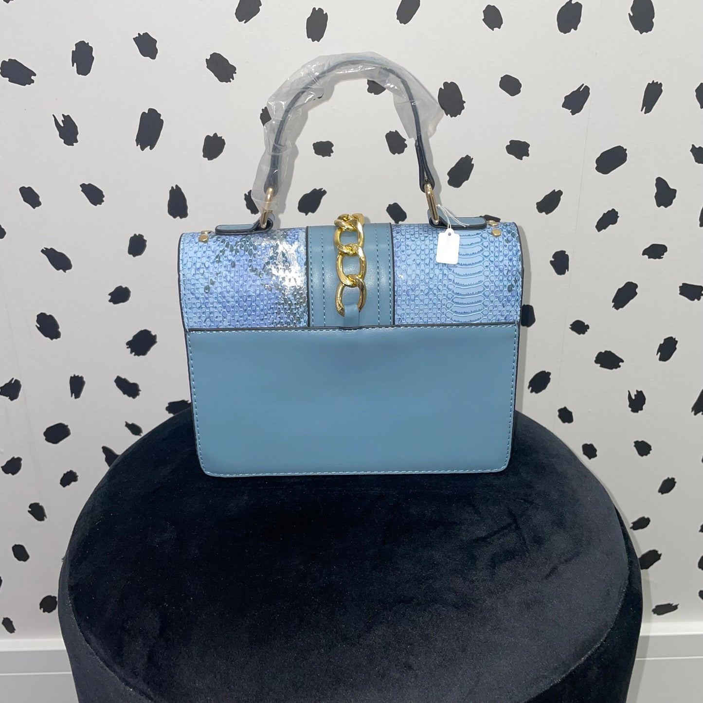 Leather Handbag - Blue