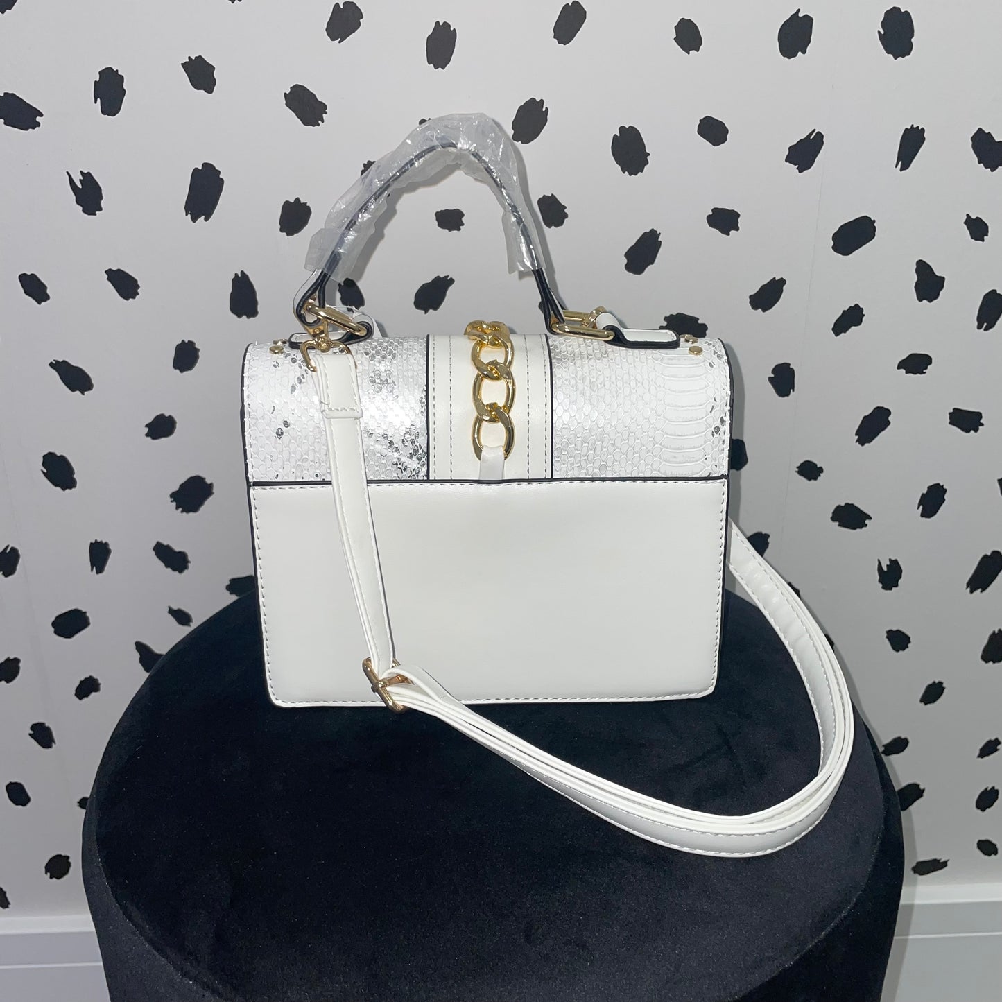 Leather Handbag - White