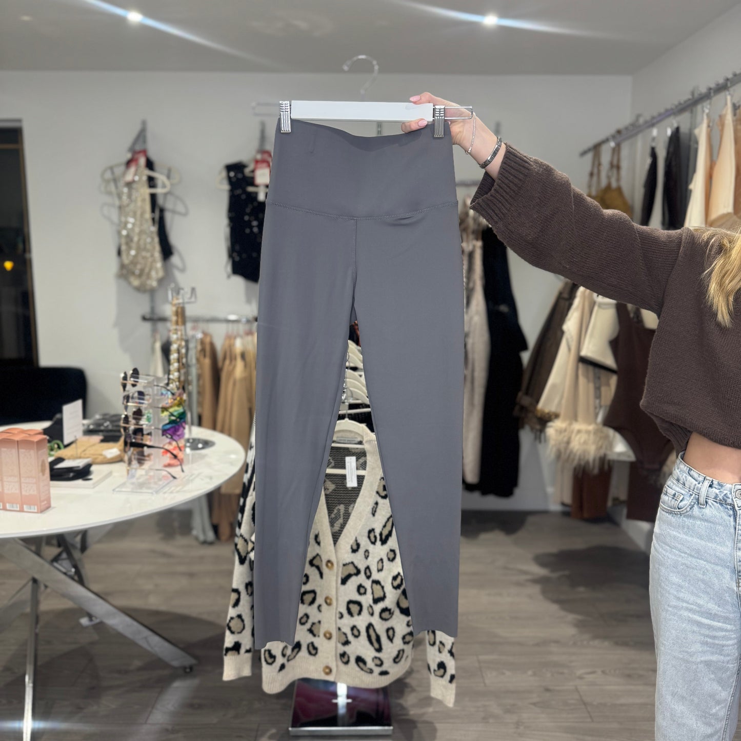 High Waist Stretch Leggings - Grey