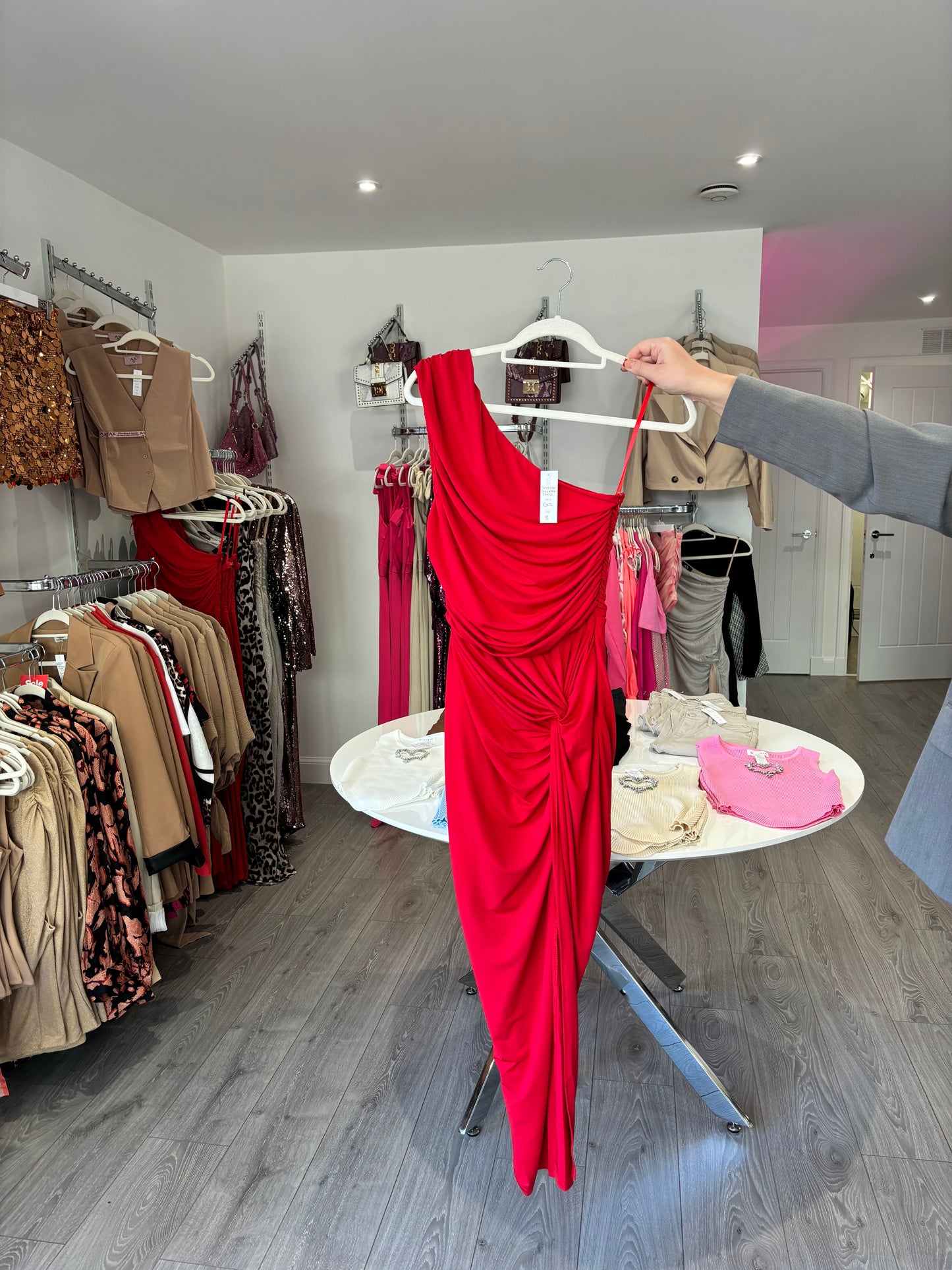 Red One Shoulder Dress