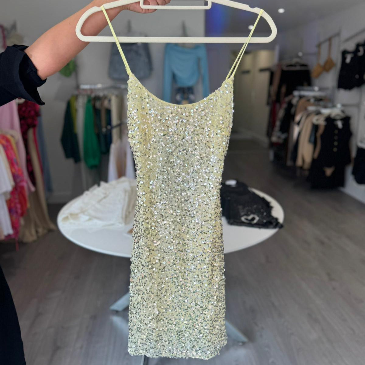 Cut Out Back Sequin Mini Dress