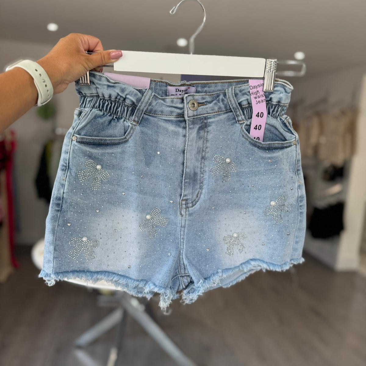 Embellished Bow Detail Shorts