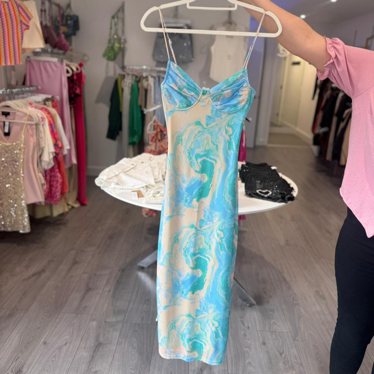 Mint Marble Midi Dress