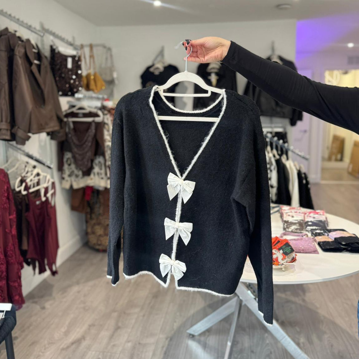 Bow Back Jumper - Black