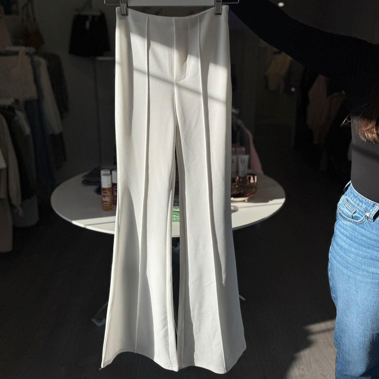 Tailored Flare Trousers - White