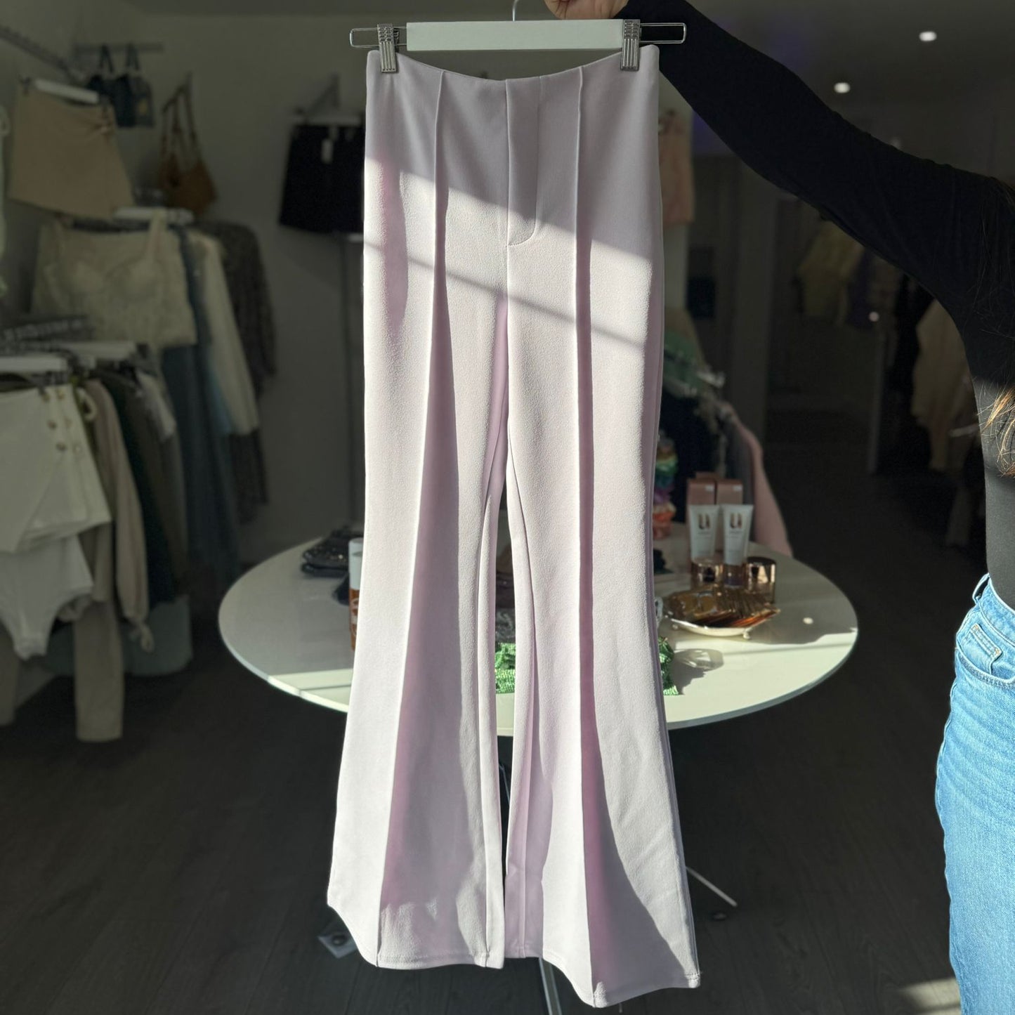 Tailored Flare Trousers - Lilac