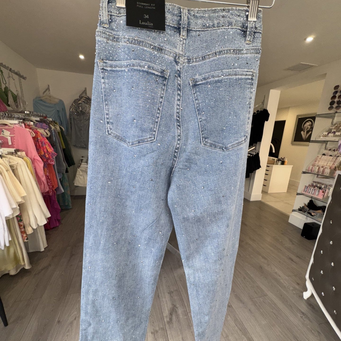 High Waist Embellished Jeans