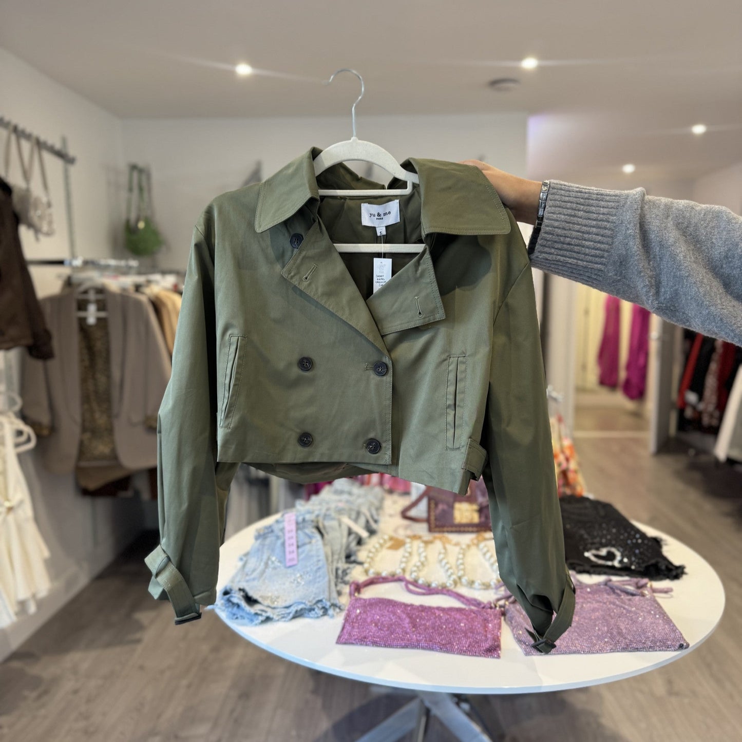 Short Khaki Trench Coat