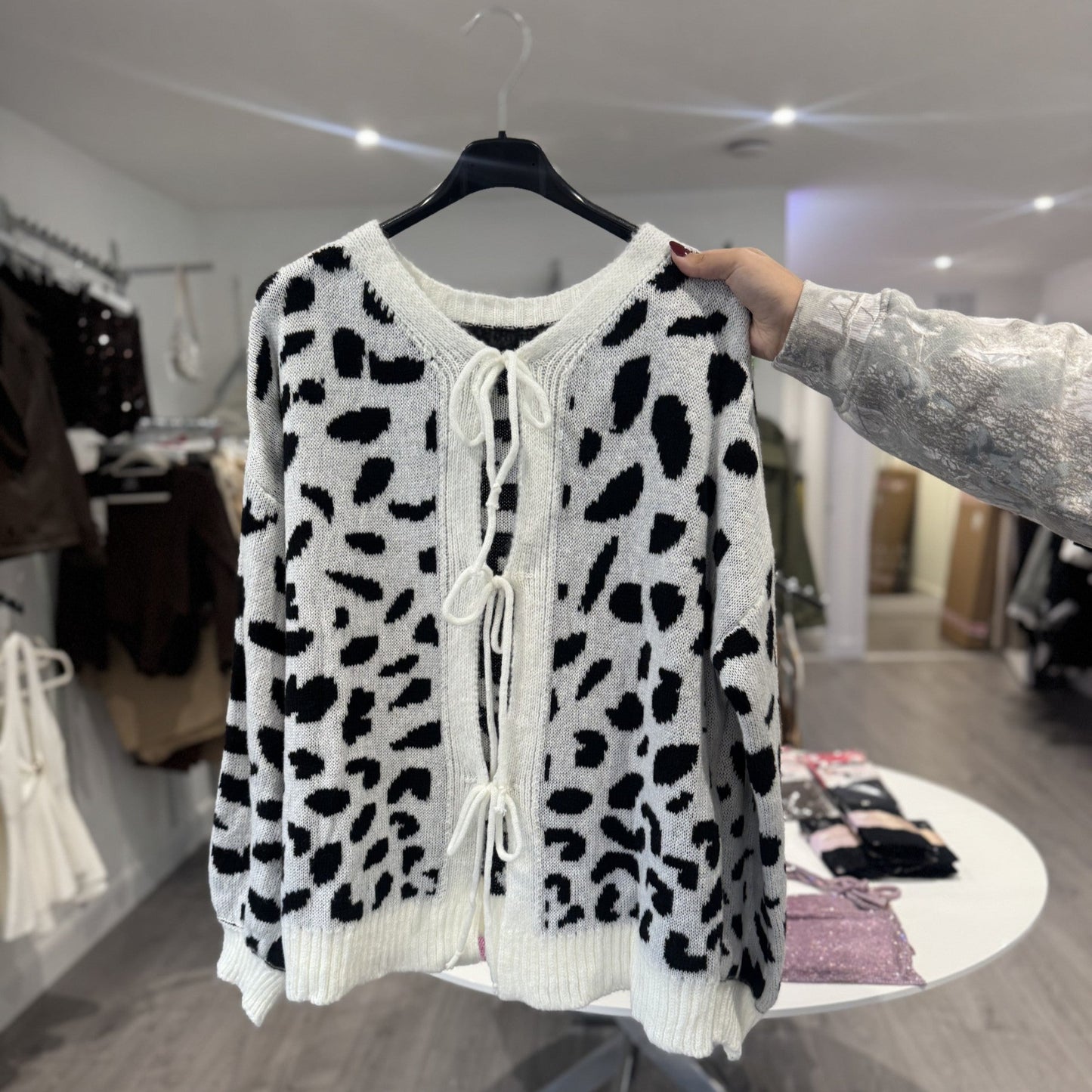 Leopard Tie Up Cardigan