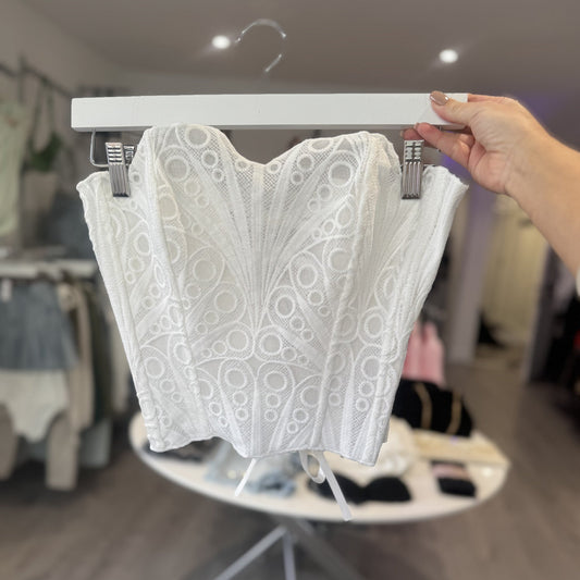 White Lace Corset Top