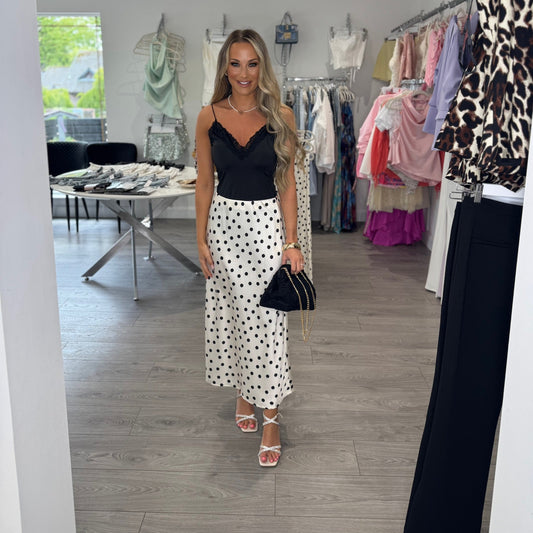 Polka Dot Midi Skirt