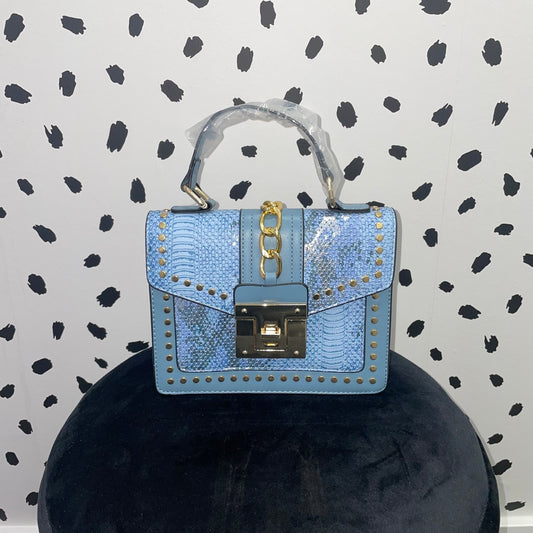 Leather Handbag - Blue