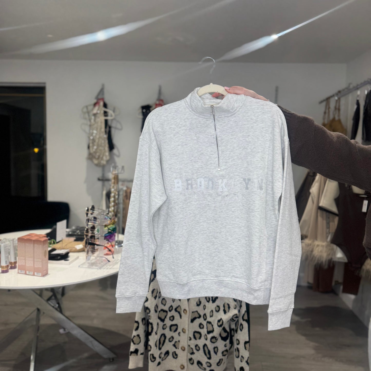 Brooklyn Half Zip Jumper - Grey Marl