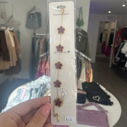 Clover Bracelet- Burgundy