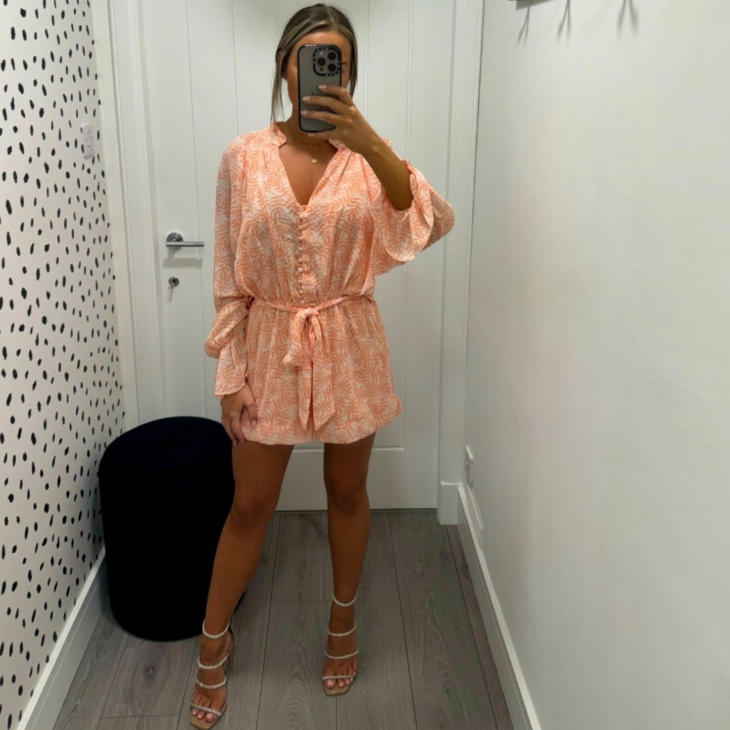 Chiffon Playsuit - Orange