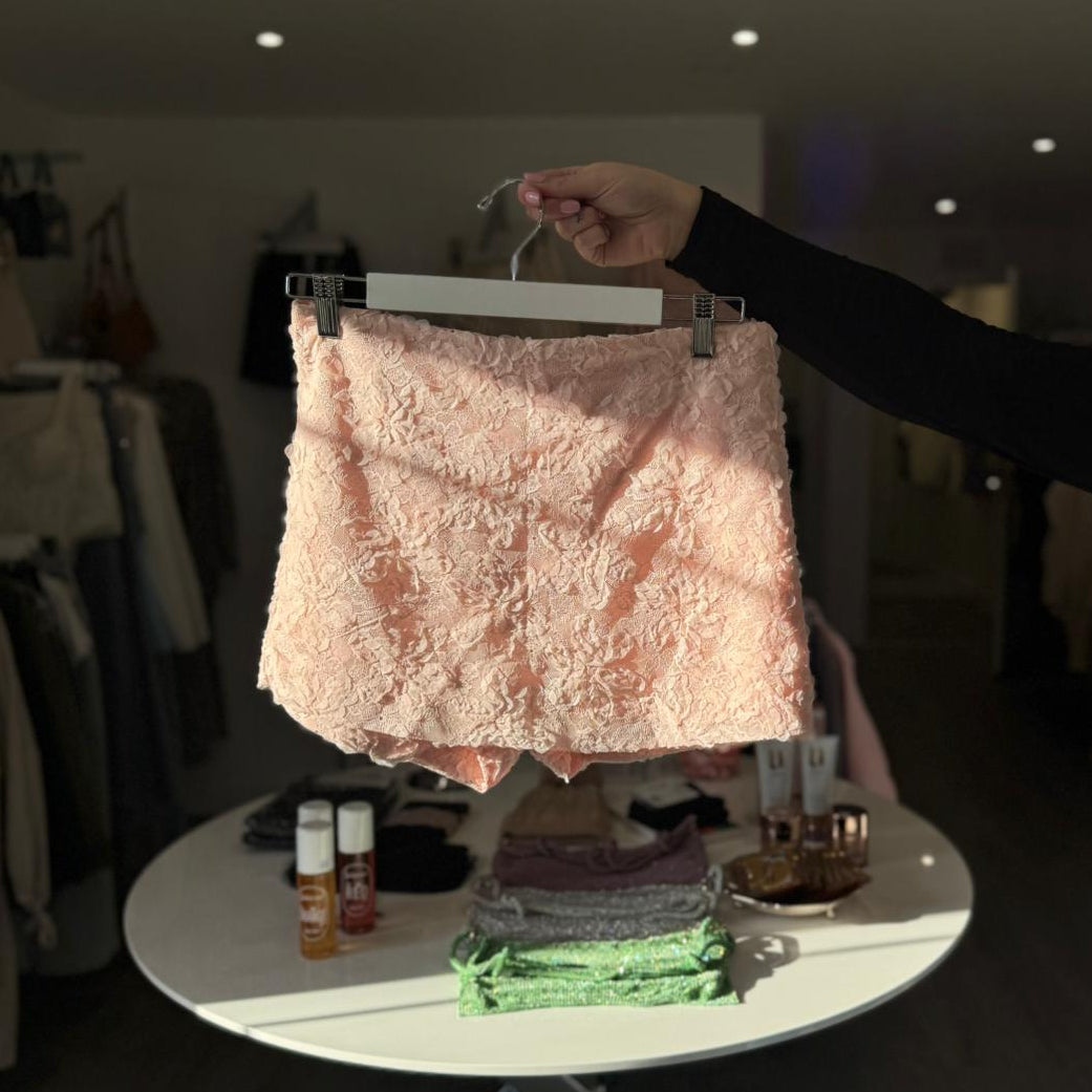 Lace Corset Co-ord - Pink