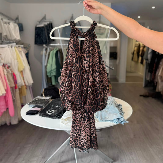 Leopard Halter Neck Playsuit