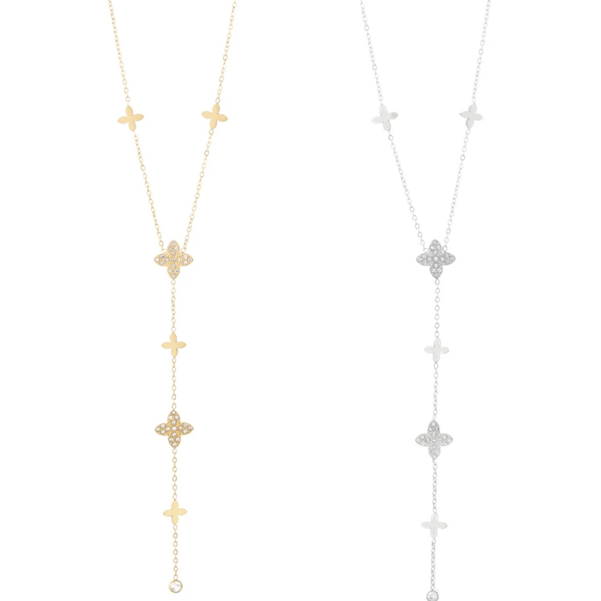Clover Drop Necklace - Gold