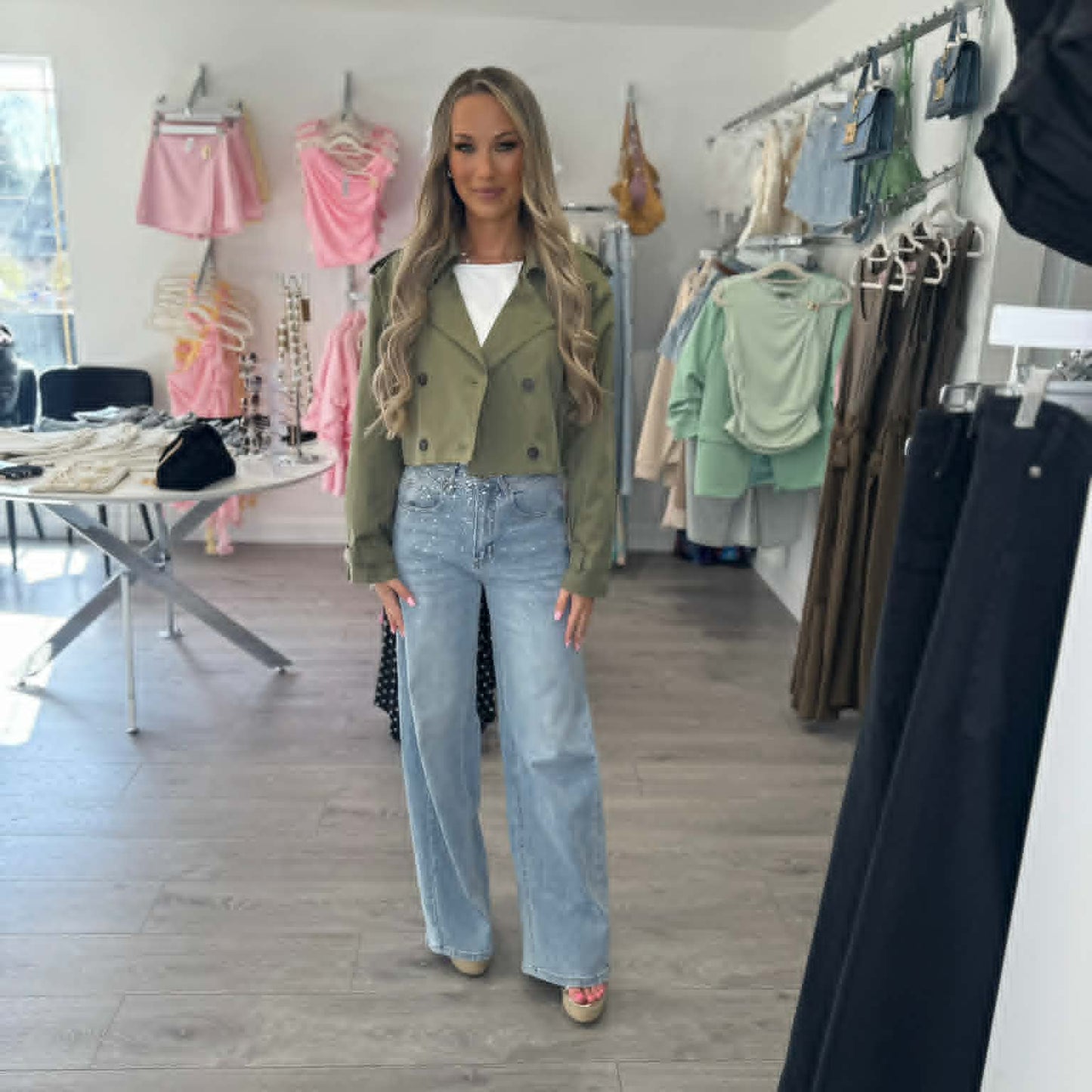 Short Khaki Trench Coat
