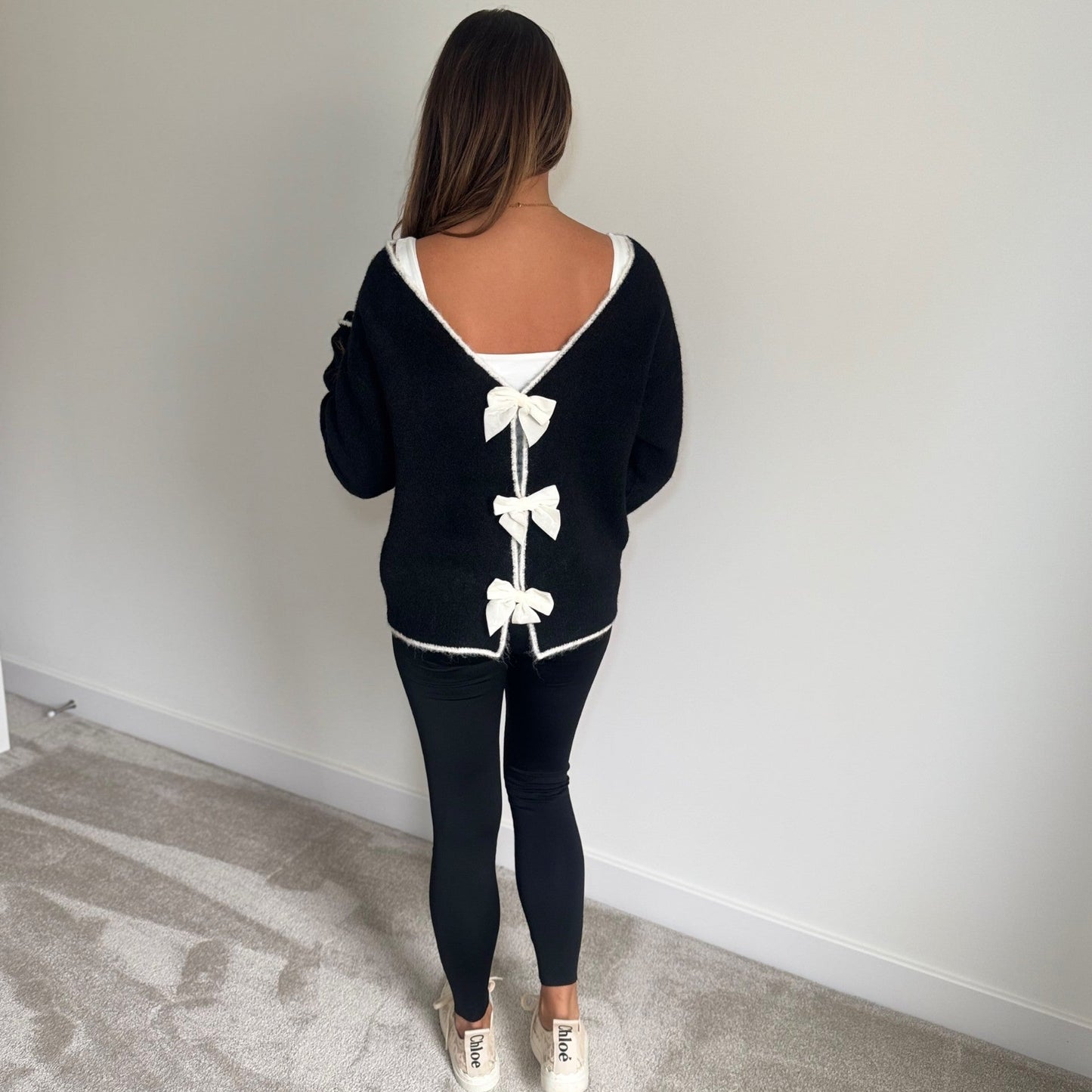 Bow Back Jumper - Black