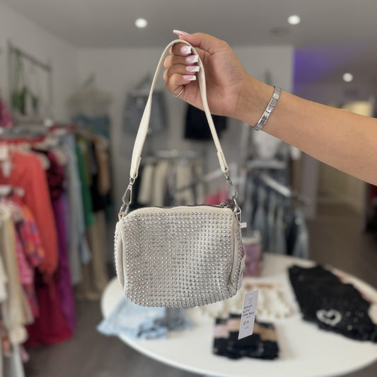 Beige + Silver Grab Bag